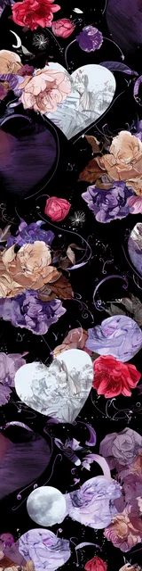 Free purple bookmark featuring a really dark floral collection